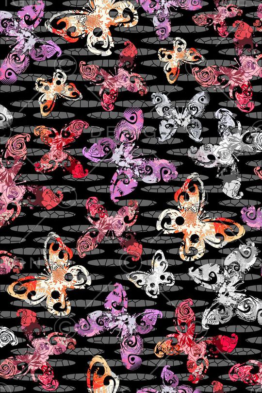 蝴蝶印花华亿平台图片