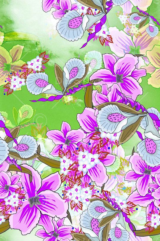 花卉印花华亿平台图片