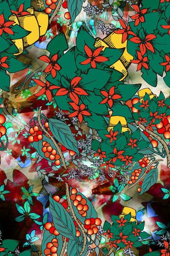 抽象民族风印花华亿平台图片