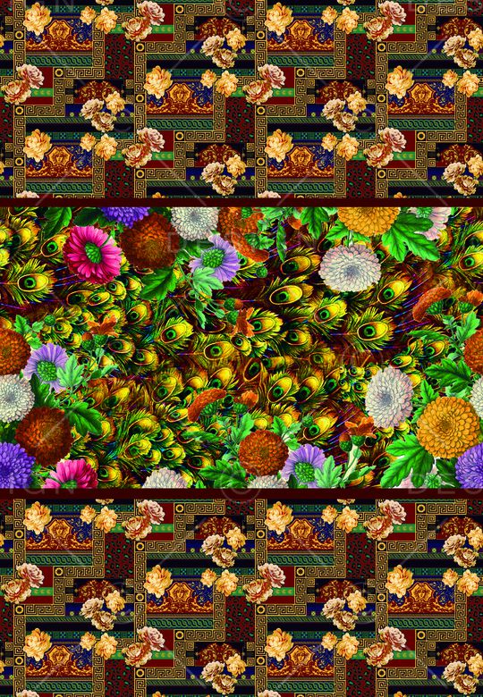 大牌女装定位四方连续欧式宫廷风印花华亿平台图片