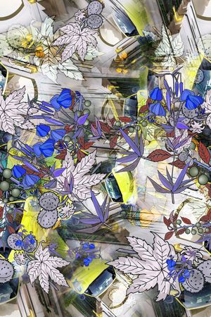 抽象几何印花华亿平台图片