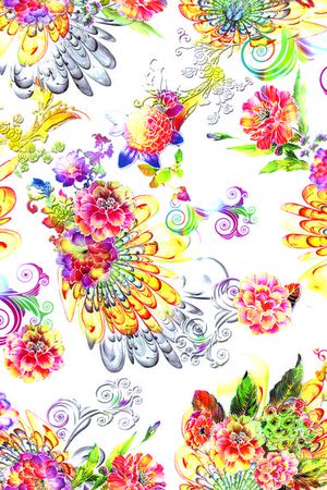 欧美花卉印花华亿平台图片