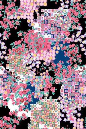 抽象花印花华亿平台图片