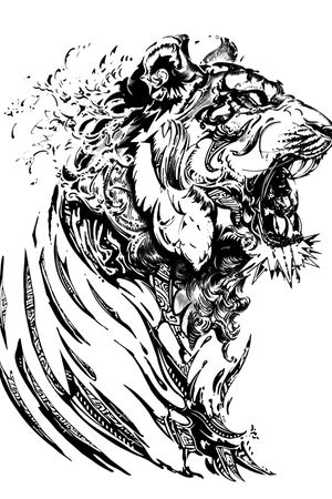 黑白水墨印花华亿平台图片