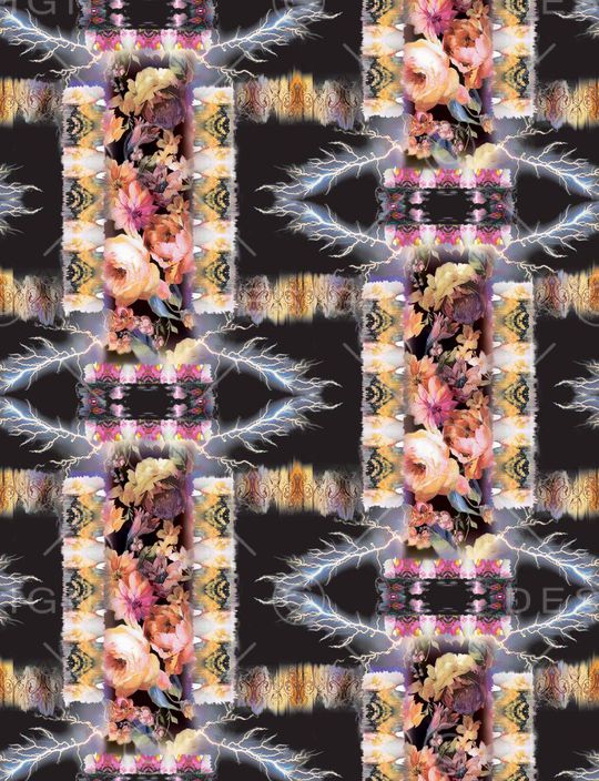 闪电纹印花华亿平台图片