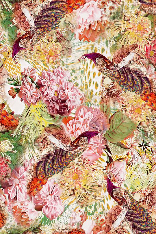 孔雀印花华亿平台图片