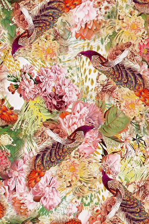 孔雀印花华亿平台图片