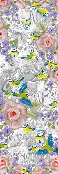 花卉长丝巾印花华亿平台图片