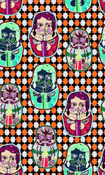 528167-时尚几何组合套娃印花