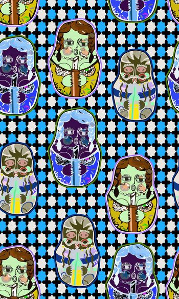 528168-时尚几何组合套娃印花