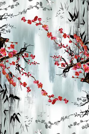 中国风印花华亿平台图片