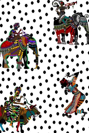 黑色波点印花华亿平台图片