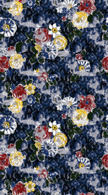 528336-复古 蕾丝 花卉 组合 服装 家纺