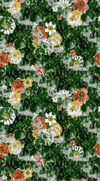 528339-复古 蕾丝 花卉 组合 服装 家纺