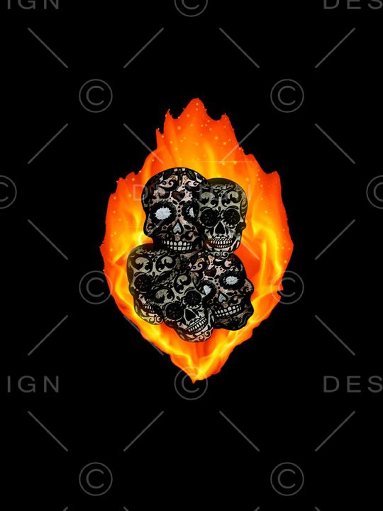 火 骷髅印花华亿平台图片