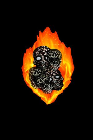 火 骷髅印花华亿平台图片