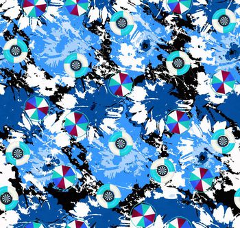 528387-遮阳伞游泳圈抽象