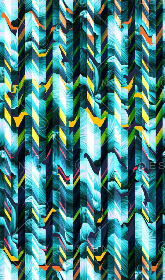 大花 大叶片 竖条 条格 斜纹 几何 错位  叠加 立体印花华亿平台图片