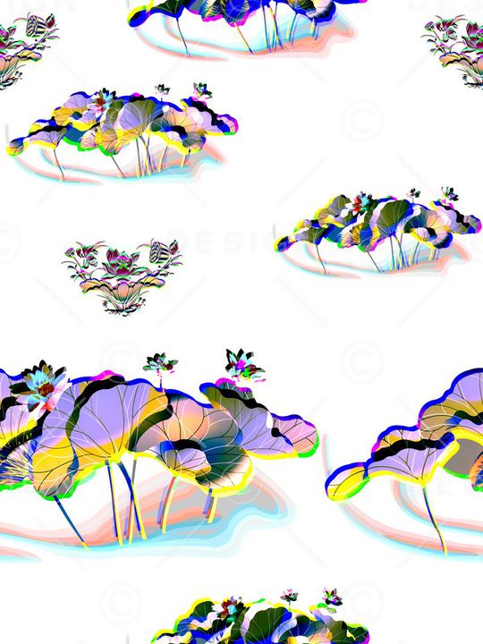 清爽 流行时尚 荷叶 服装 家纺 窗帘印花华亿平台图片