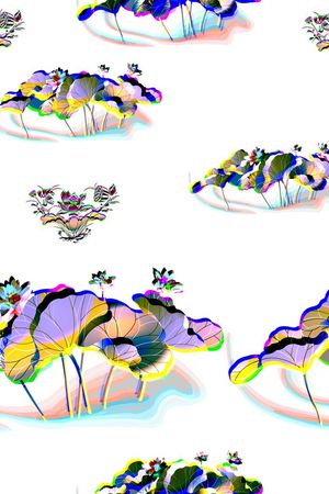 清爽 流行时尚 荷叶 服装 家纺 窗帘印花华亿平台图片