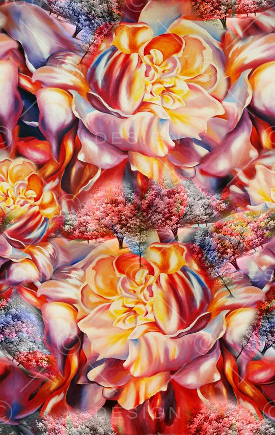 花卉印花华亿平台图片