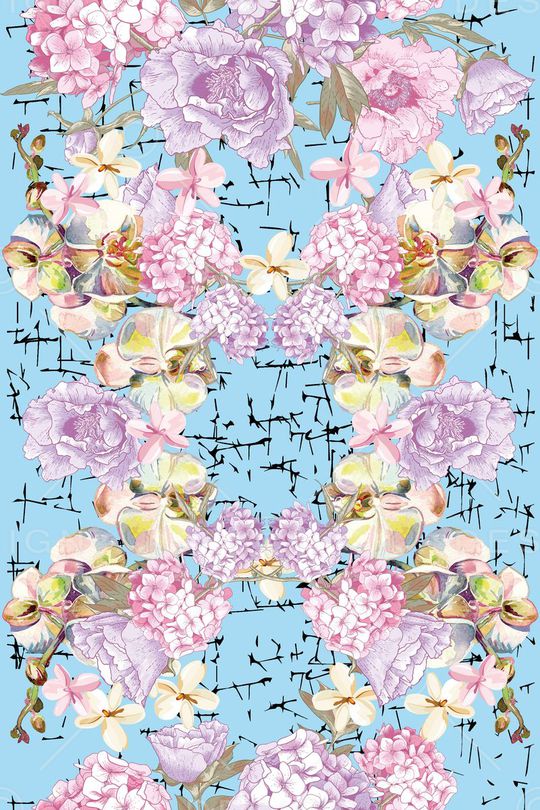 彩色花卉印花华亿平台图片