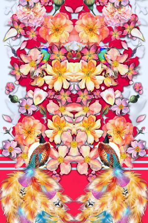 花卉印花华亿平台图片