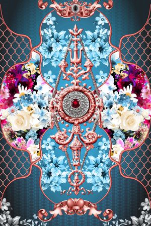 复古纹样印花华亿平台图片