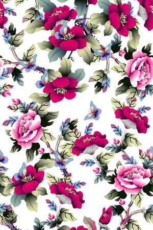 蝴蝶印花华亿平台图片