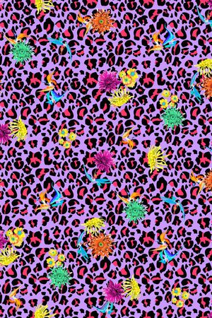 豹纹 抽象 花卉  几何印花华亿平台图片