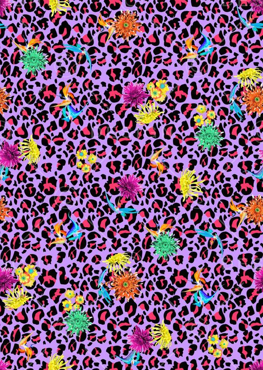 豹纹 抽象 花卉  几何印花华亿平台图片