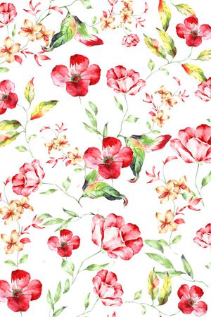 水彩花卉 叶子印花华亿平台图片