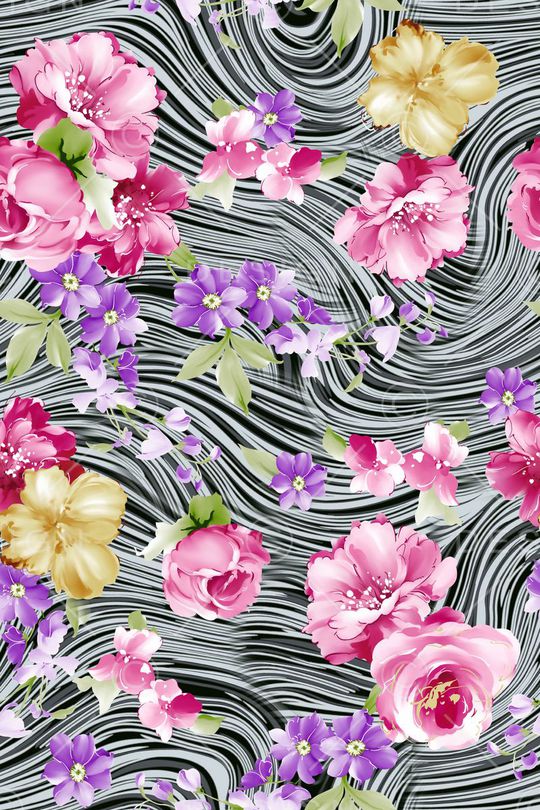 花卉印花华亿平台图片