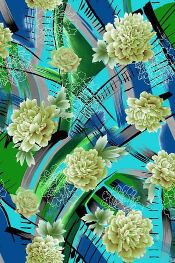 花卉印花华亿平台图片