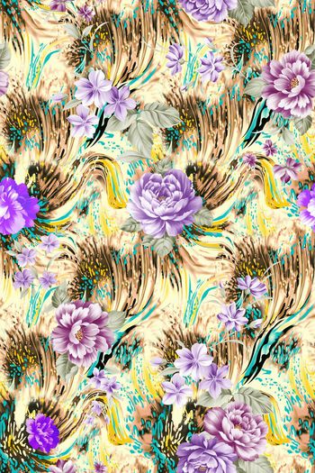 花卉印花华亿平台图片