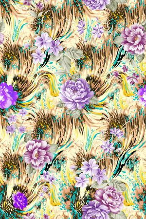 花卉印花华亿平台图片