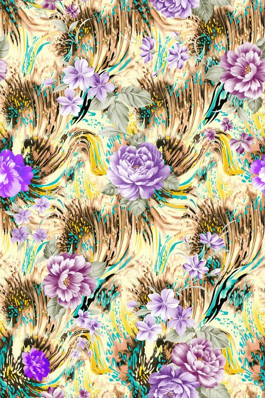 花卉印花华亿平台图片