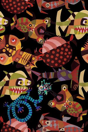 炫彩卡通印花华亿平台图片