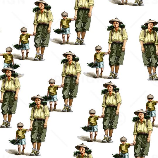 人物印花华亿平台图片