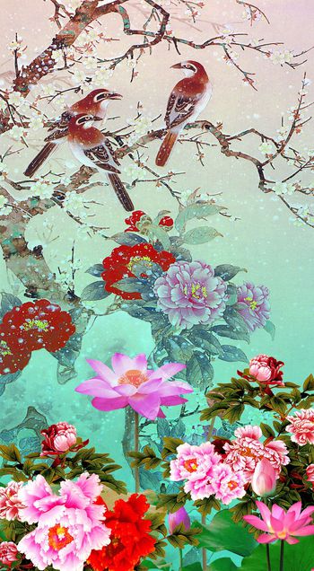 中国风印花华亿平台图片