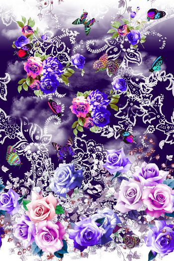 529537-清新优雅欧式腰果花卉定位花组合女装