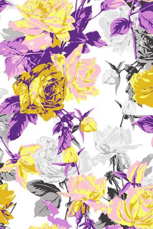 时尚大花卉印花华亿平台图片