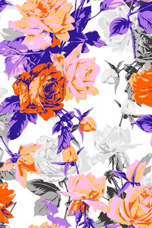 时尚大花卉印花华亿平台图片