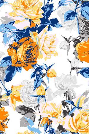 时尚大花卉印花华亿平台图片