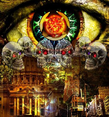 529780-抽象欧式建筑眼睛骷颅头