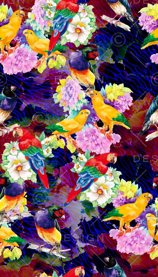 水彩风印花华亿平台图片