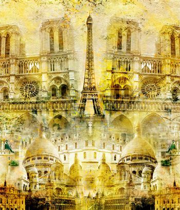 529920-欧式建筑定位埃菲尔铁塔大本钟