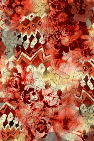 抽象 蕾丝 花卉 波纹 几何花印花华亿平台图片