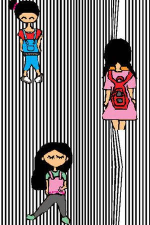 黑白竖条纹印花华亿平台图片