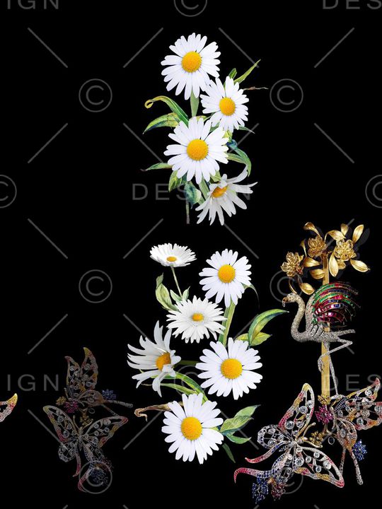 白色太阳花印花华亿平台图片